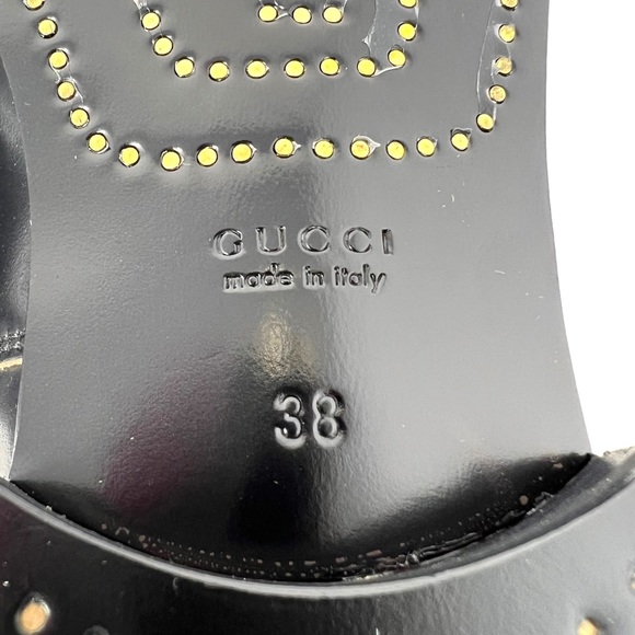 GUCCI Womens Cordovan Lux Leather Ankle Boot Black Size 38 EU - Picture 12 of 17